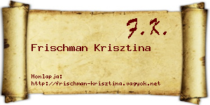 Frischman Krisztina névjegykártya
